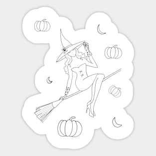 witch, colour me, Sticker